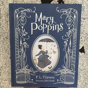 Mary Poppins Illustrated Book by P.L. Travers - Blue Cover